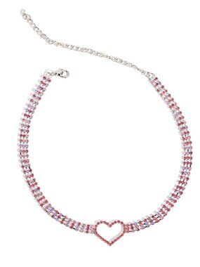 Paparazzi Rows of Romance Pink Choker Necklace & Earrings Set